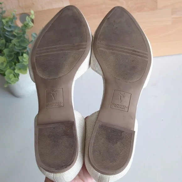 Simply Vera Svanita Natural pointed jeweled canvas flats - Picture 7 of 9
